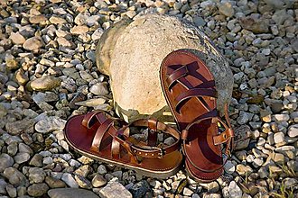 Ponožky, pančuchy, obuv - Kožené sandále Roma - 9224965_