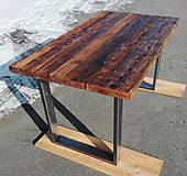 Nábytok - Jedálenský stôl s rustikálnou doskou - 9233704_