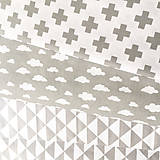 Textil - sivé mini obláčiky; 100 % bavlna Francúzsko, šírka 160 cm, cena za 0,5 m - 9234295_