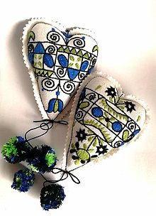Dekorácie - Ornament v srdci, vyšívka Zariečie - 9234256_