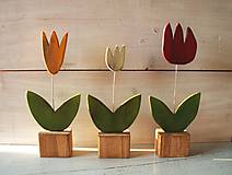 Dekorácie - Drevené tulipány - 9239087_