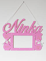 Dekorácie - Drevené meno na fotorámiku Purple - 9243952_