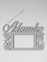 Dekorácie - Drevené meno na fotorámiku Purple - 9243954_