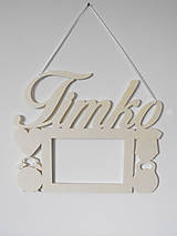 Dekorácie - Drevené meno na fotorámiku Purple - 9243961_