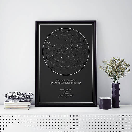 Grafika - Nočná obloha, moderná, čierna - 9247188_