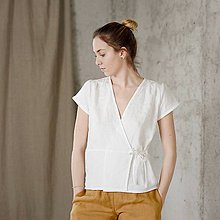 Topy, tričká, tielka - Dámsky ľanový top AIWA - rôzne farby - 9246844_