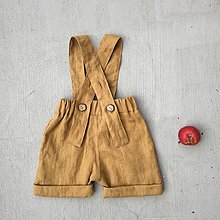 Detské oblečenie - Detské ľanové kraťasy na traky - 9247152_