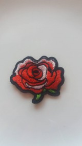 Galantéria - Nažehľovačka ružička červená 2 - 9245957_