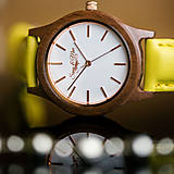 Náramky - Drevené hodinky Sissy (Žltá) - 9245051_