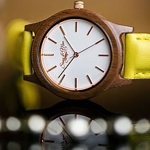 Náramky - Drevené hodinky Sissy (Žltá) - 9245051_