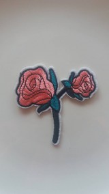Galantéria - Nažehľovačka - ružičky ružové - 9250015_