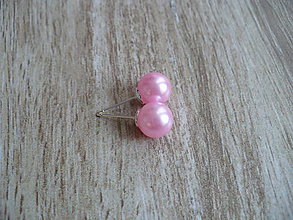Náušnice - napichovačky z perál (Ružová) - 9252596_