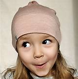 Detské čiapky - Detská rastúca merino čiapka so štýlovým uzlíkom - ružová - 9255581_