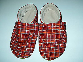 Ponožky, pančuchy, obuv - papučky kárované - 9255200_