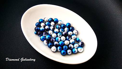 Korálky - Korálka 10 mm - dúhová modrá - 9258290_