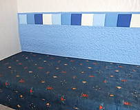 Úžitkový textil - Modrá zástena s horným lemom - 9263203_
