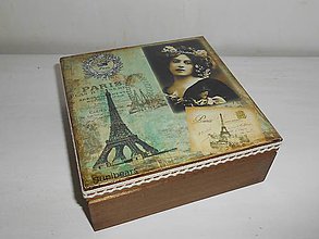 Dekorácie - Krabička vintage Paríž - 9258893_