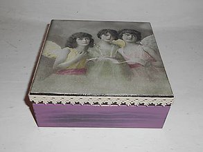Dekorácie - Krabička vintage anjeli - 9261396_