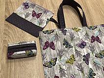 Nákupné tašky - Nákupná taška Motýle - set do kabelky - 9264453_