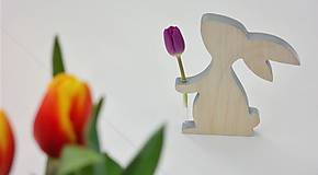 Dekorácie - drevený zajo váza - 9267210_