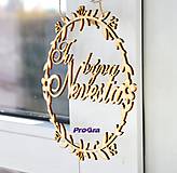 Dekorácie - Venček - Tu býva nevesta (17 cm) - 9268719_