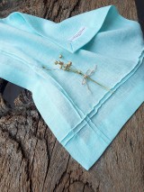 Úžitkový textil - Ľanový obrúsok Obsession Mint - 9267756_