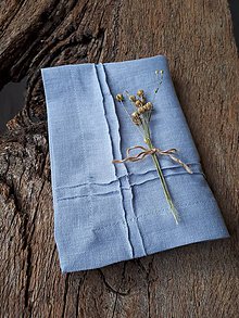 Úžitkový textil - Ľanový obrúsok Obsession Greyish Blue - 9267678_