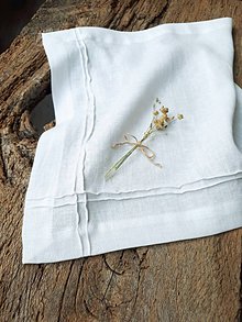 Úžitkový textil - Ľanový obrúsok Obsession White - 9267821_