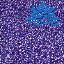 Korálky - Toho Rokajl 11/0 Inside-Color Aqua/Purple Lined č.252 25g - 9269796_
