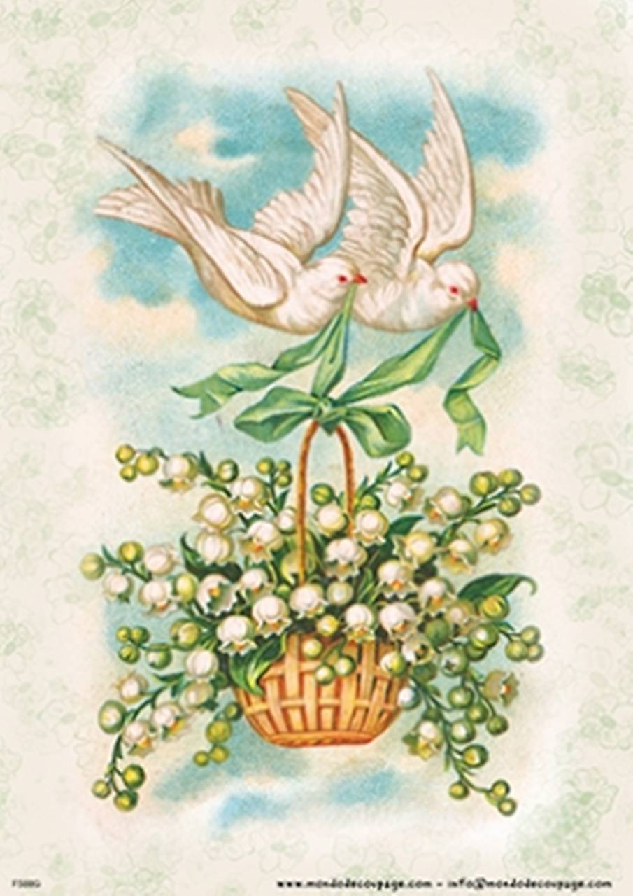 Старая открытка с цветами и голубем