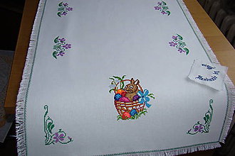 Úžitkový textil - Ručne vyšívaný obrus na Veľkú Noc - 9276017_
