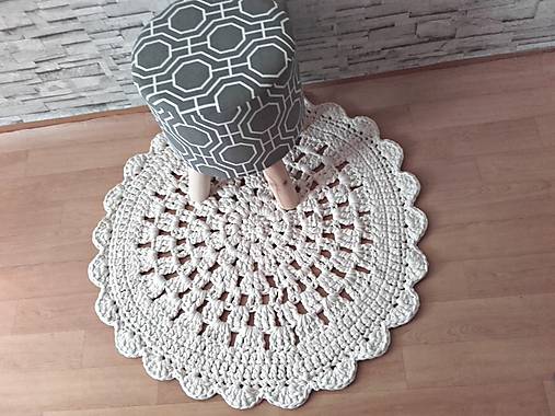 Úžitkový textil - Koberec okrúhly krémový - 9274316_