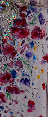Šaty - Ručne maľované svadobné šaty "Flowers in Rome" - 9277470_