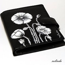 Peňaženky - Kožená peňaženka - kvetinová - 9283488_