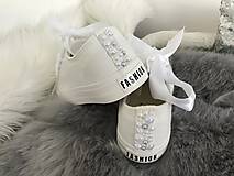 Ponožky, pančuchy, obuv - Svadobné tenisky :AB+SILVER PEARLS WEDDING EDITION - 9288444_