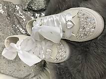 Ponožky, pančuchy, obuv - Svadobné tenisky :AB+SILVER PEARLS WEDDING EDITION - 9288445_