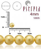 Korálky - Voskované perly zn.Estrela (12835 - zlatá) 4mm, bal.31ks - 9289373_