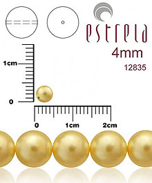 Korálky - Voskované perly zn.Estrela (12835 - zlatá) 4mm, bal.31ks - 9289373_