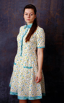 Šaty - Košeľové šaty s vtáčikmi a batikou na privolanie jari - 9293876_