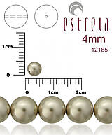 Korálky - Voskované perly zn.Estrela (12185 - platinová) 4mm, bal.31ks - 9296559_