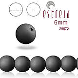 Korálky - Voskované perly zn.Estrela (29572 - matná čierna) 6mm, bal.21ks - 9298062_
