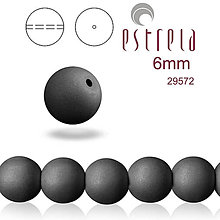 Korálky - Voskované perly zn.Estrela (29572 - matná čierna) 6mm, bal.21ks - 9298062_