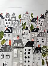  - Mesto sivé ilustrácia  / originál maľba  - 9300177_