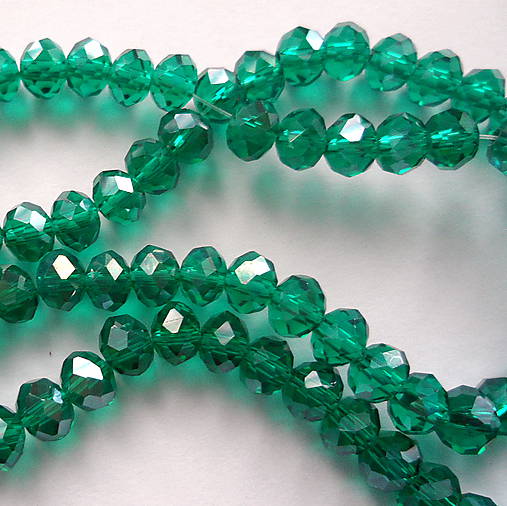 Sklenená rondelka 6x5mm-1ks (emerald)