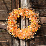 Dekorácie - Oranžový jarný veniec na dvere - 9300640_