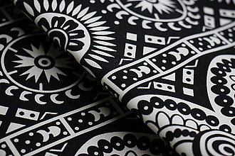 Textil - Černá vzorovaná - 9299462_