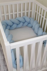 Detský textil - Modrák, zapletaný mantinel do postieľky alebo postele, viac farieb, dĺžka 50-500cm - 9300619_