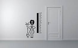 Nábytok - Nálepky na stenu - Žirafka, slon a lev - meter - 9299983_
