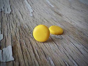 Náušnice - farebné MiNi lentilky-napichovačky (Žltá) - 9301881_