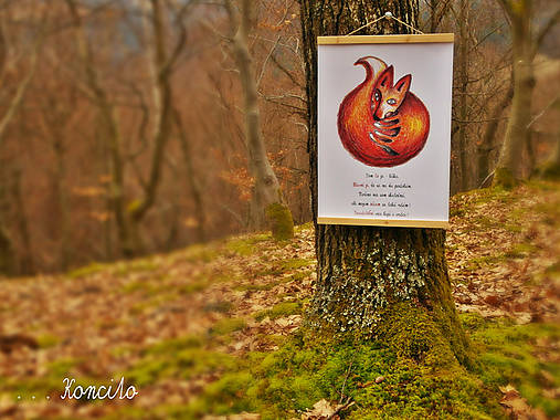 Kresby - ! ZĽAVNENÝ ! Plagát A3: l í š k a + t e x t - 9305795_